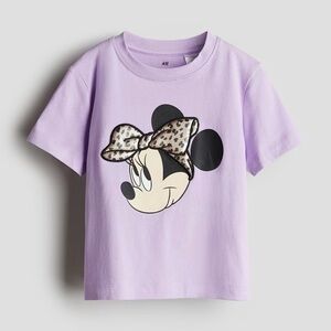 H&M KIDS | Cotton T-Shirt with Printed Minnie Mouse